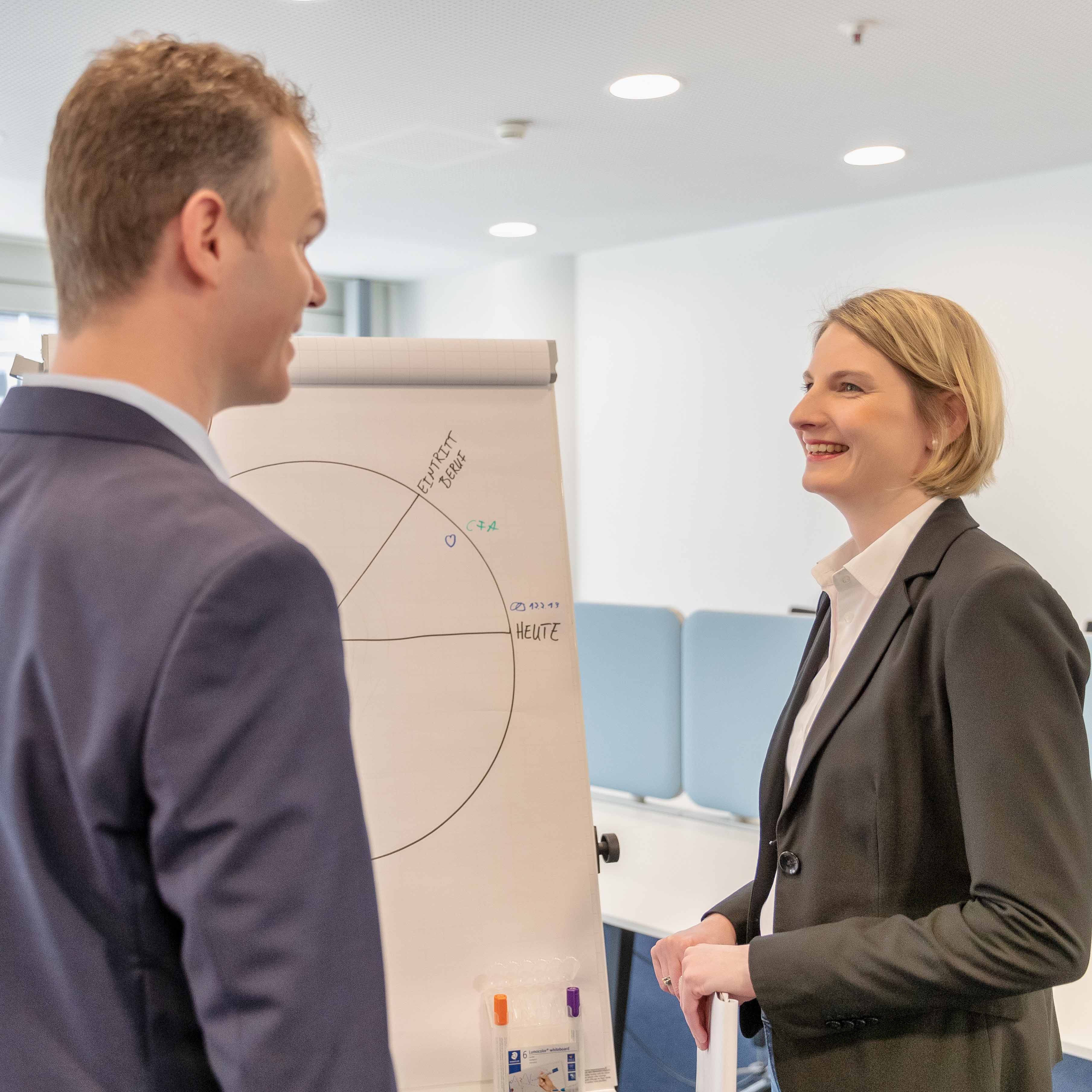 Vanessa Roos im Gespräch mit Coachee